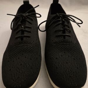 Cole Haan Zerogrand W06723‎ Women’s 10 B Black Knit Lace Up Oxford Sneakers...